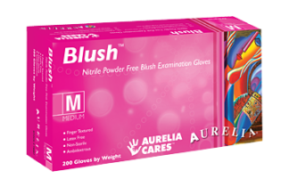 Blush Color Thin Nitrile Exam Glove - Powder Free (Non Latex)