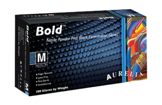 Bold Black Nitrile Exam Glove - Powder Free (Non Latex)