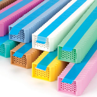 Tissue Embedding Cassettes in Taped Stack - No Lid 45&deg; Writing Area