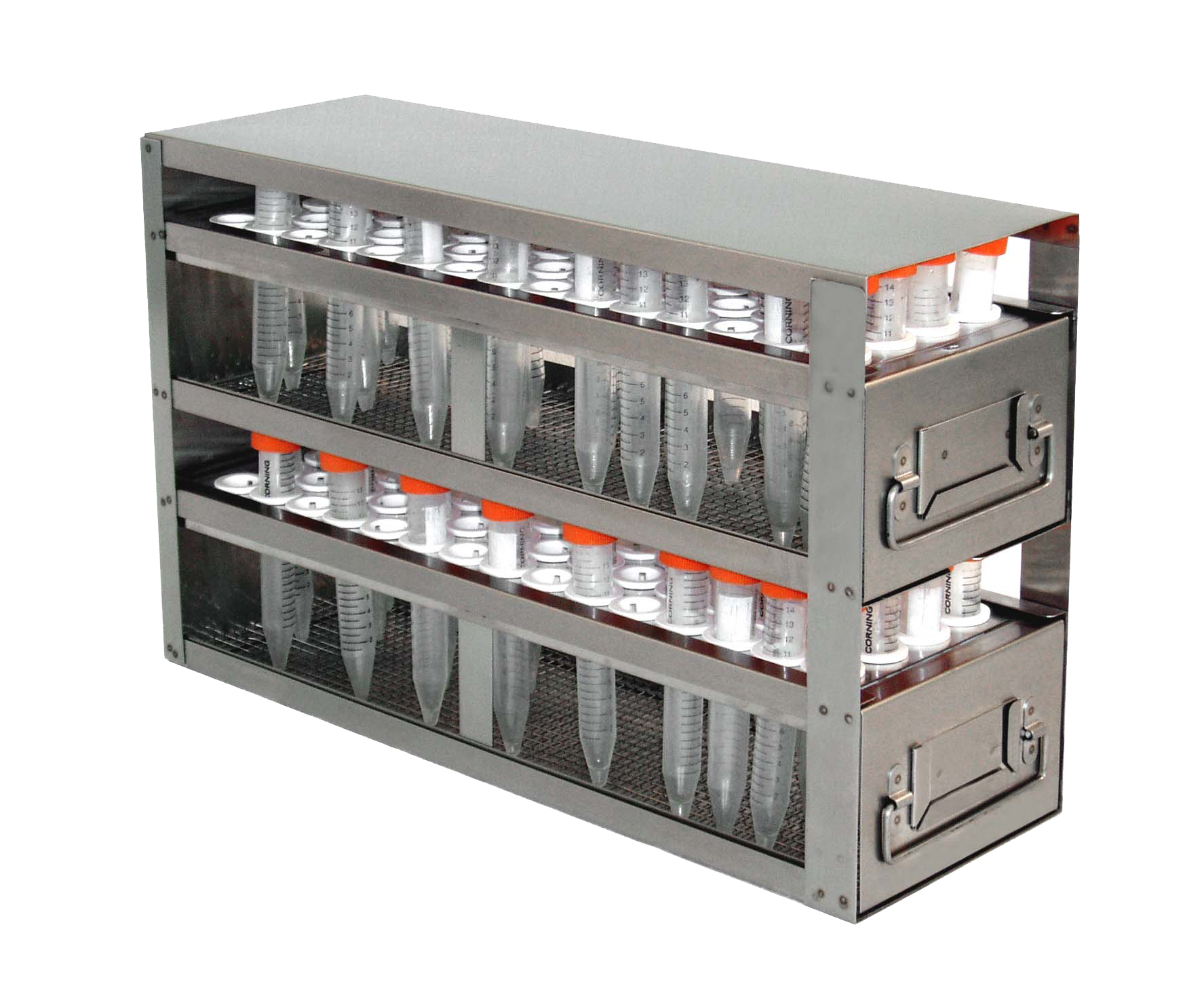 Upright Freezer Racks – Slide Drawer Type – Stainless Steel for 15ml/50ml Centrifuge Tubes - Image 3