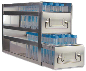 Upright Freezer Racks – Slide Drawer Type – Stainless Steel for 15ml/50ml Centrifuge Tubes